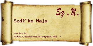 Szőke Maja névjegykártya