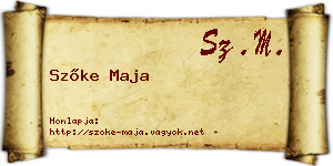 Szőke Maja névjegykártya