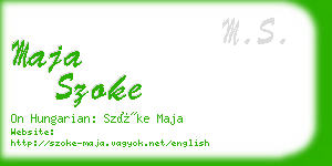 maja szoke business card